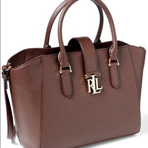 Brown Ralph Lauren Pebble Leather Bethany Shopper